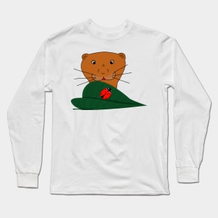 Oliver The Otter Studies a Ladybug Long Sleeve T-Shirt